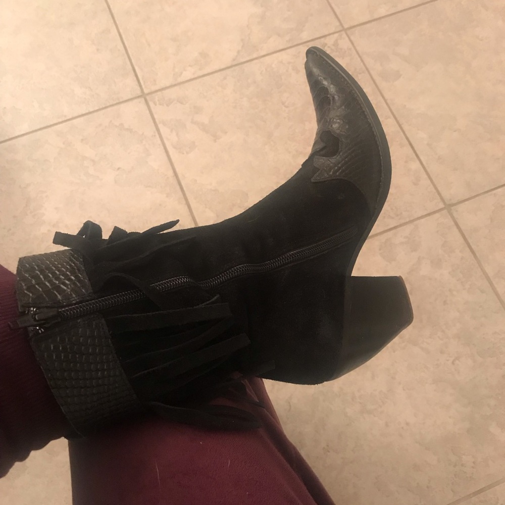 Super cool & confi - Italian leather cowboy boots with fringes size 39 / US 9